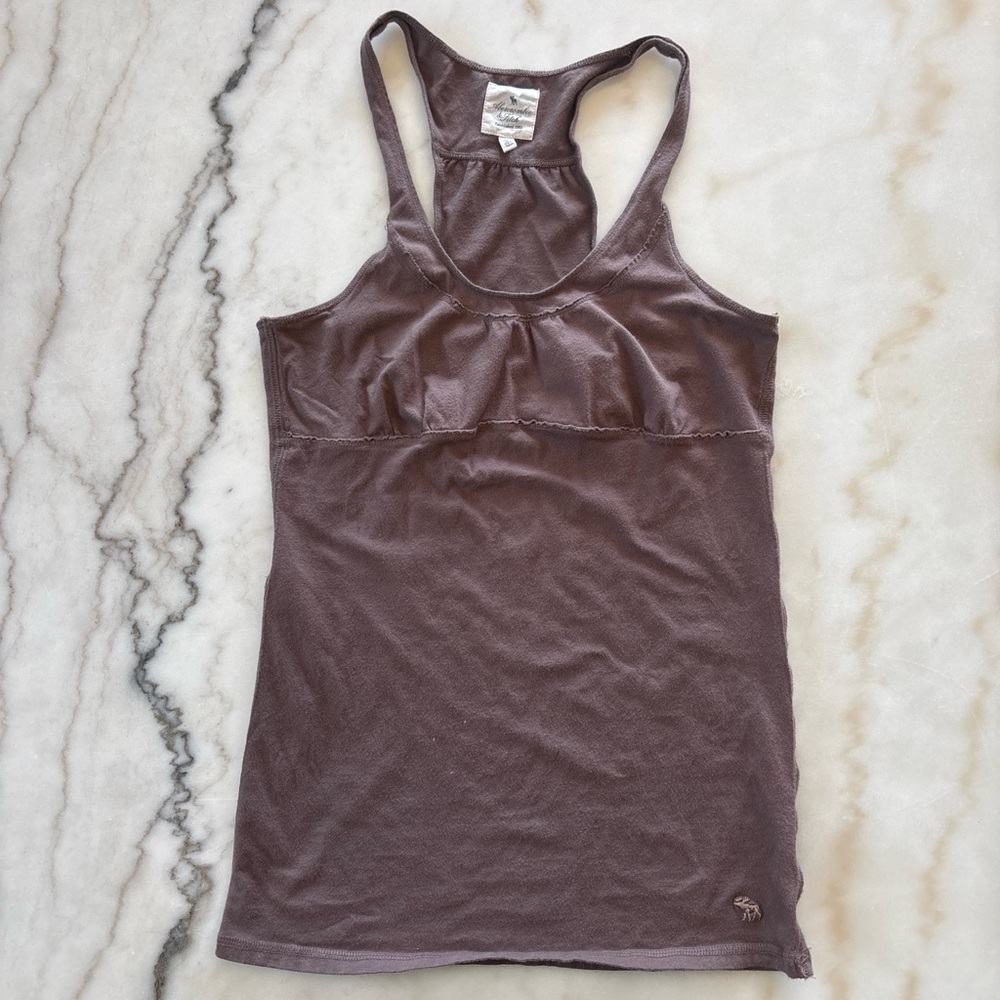 Vintage Y2K Abercrombie&Fitch Brown Babydoll Tank Empire Waist Moose Cami Size M